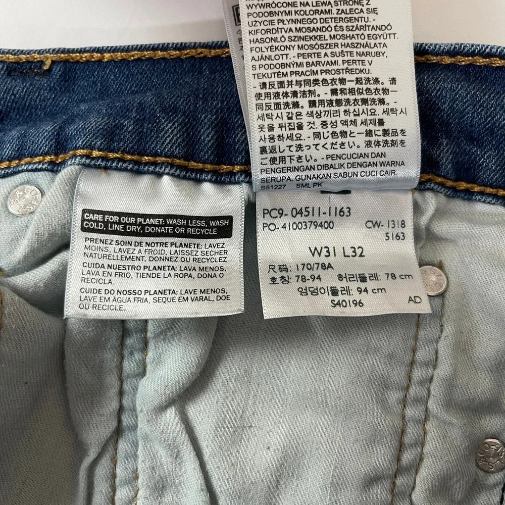 Levis 511 Jeans Mens 31x32 Blue Medium Wash Slim Fit Stretch Denim Preppy Casual